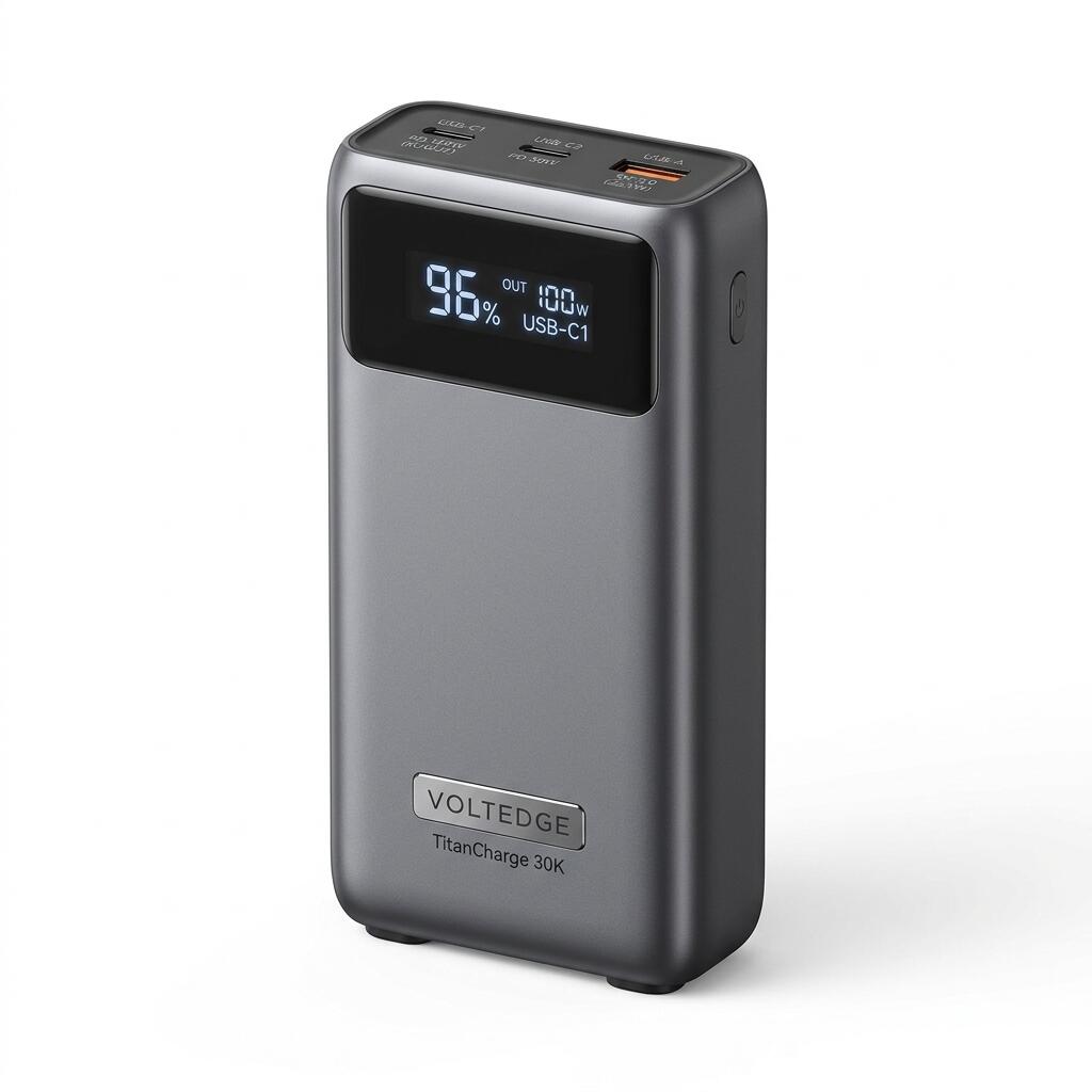 VoltEdge TitanCharge 30K High-Capacity Power Bank, 30,000mAh, 100W Power Delivery