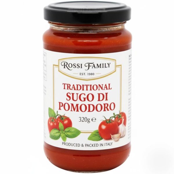 Rossi Family Authentic Italian Tomato & Basil Pasta Sauce, 320g