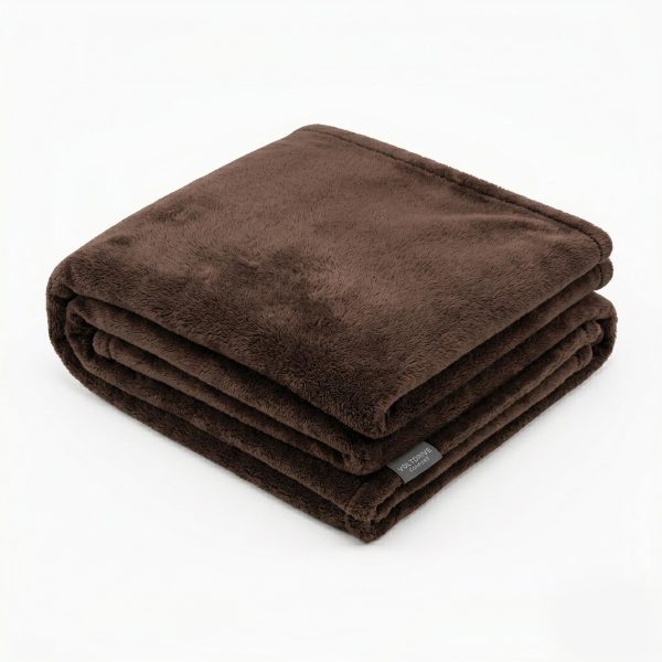 CozyHedge Premium Double-Sided Fleece Throw Blanket, 150x200 cm, Rich Brown