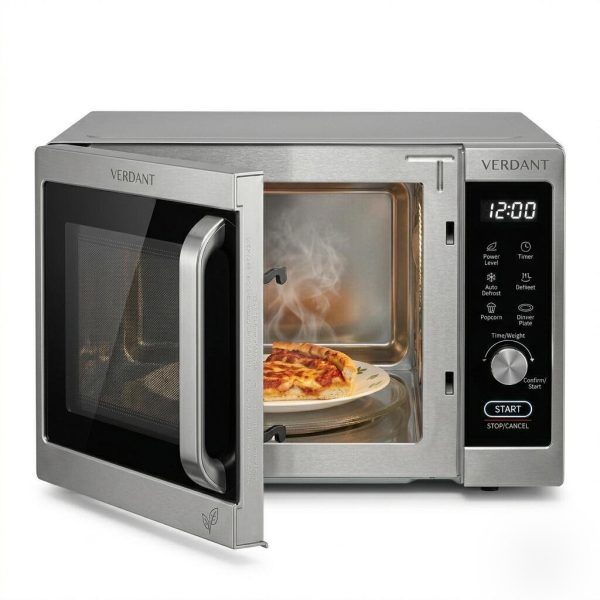 VERDANT MasterChef 23L Microwave Oven, 900W, 3D-Wave Technology, Stainless Steel Finish