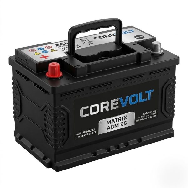 CoreVolt Matrix AGM 95 Premium High-Capacity Car Battery, 95Ah, 850A CCA