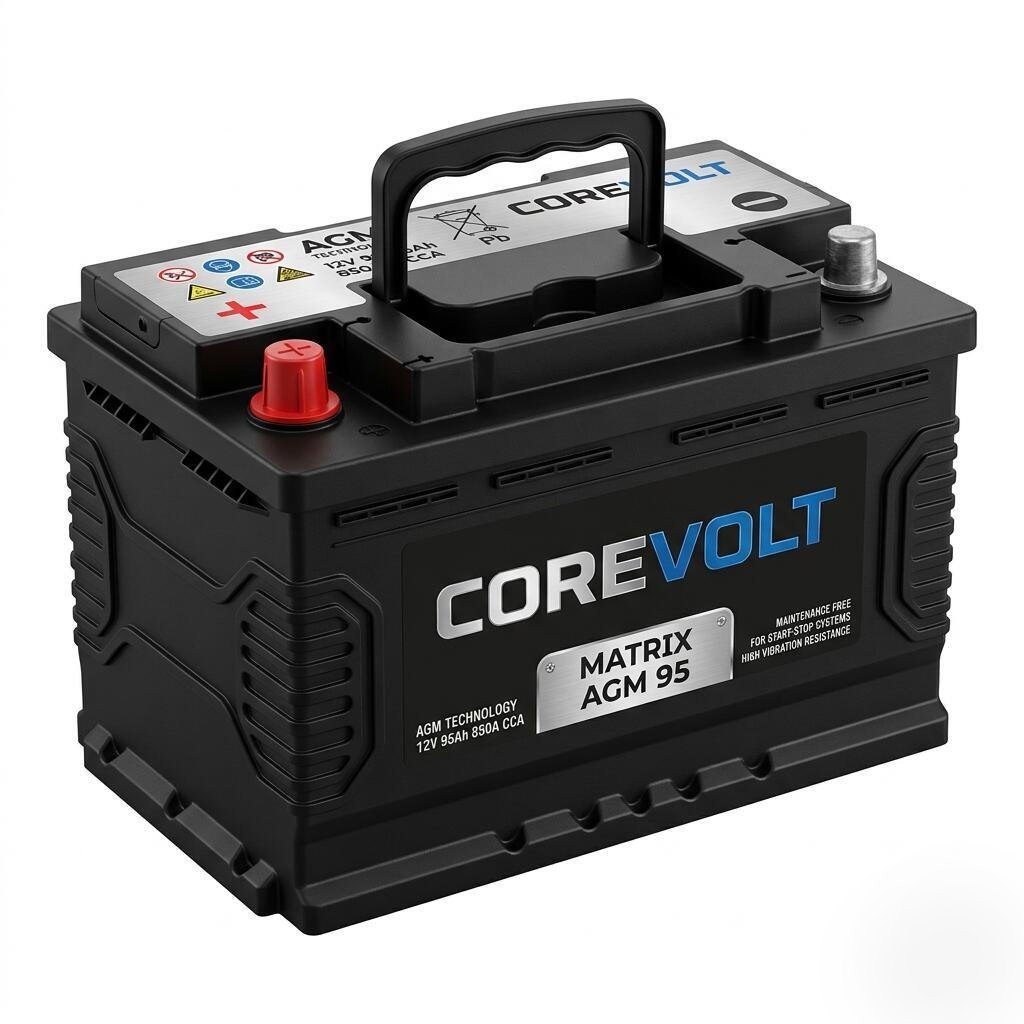 CoreVolt Matrix AGM 95 Premium High-Capacity Car Battery, 95Ah, 850A CCA