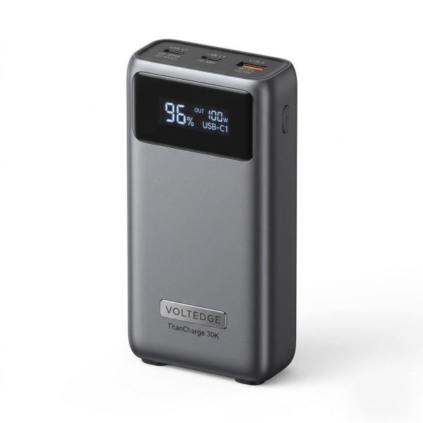 VoltEdge TitanCharge 30K High-Capacity Power Bank, 30,000mAh, 100W Power Delivery