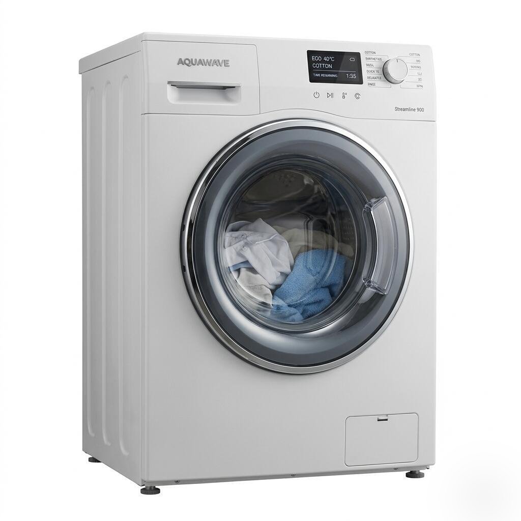 AQUAWAVE Streamline 900 Smart Washing Machine, SteamSense Technology, IntelligentDose, SilentDrive Motor